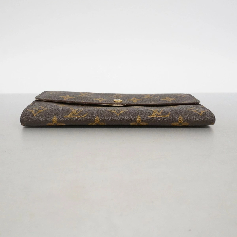 Louis Vuitton Brown Long Wallet Portemonnaie Credit Monogram Pochette Brown